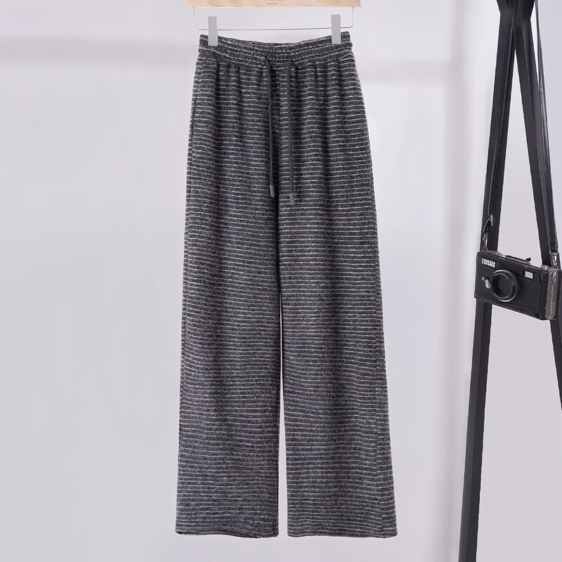 Sibaishe soft and waxy striped suit for women 2025 autumn new long-sleeved jacket and casual pants two-piece set