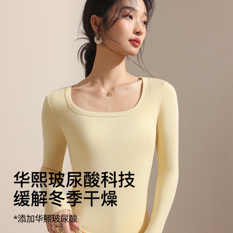 Catman Hyaluronic Acid Tencel Autumn and Winter Women's Bottoming Shirt 2025 New Slim Fit Lined Warm Wool Top