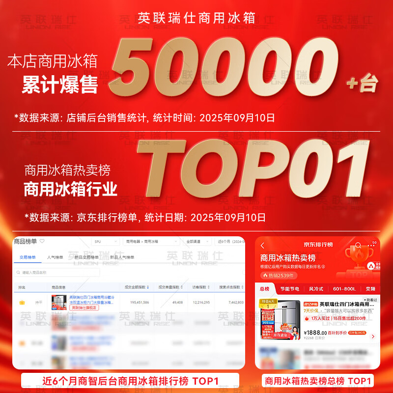 Actis has 20% subsidy four-door refrigerator commercial fruit and vegetable six-door fresh cabinet catering kitchen hotel dual-temperature refrigeration and freezing large capacity stainless steel four-door freezer flagship model enlarged four-door upper refrigeration and lower freezing copper tube refrigeration