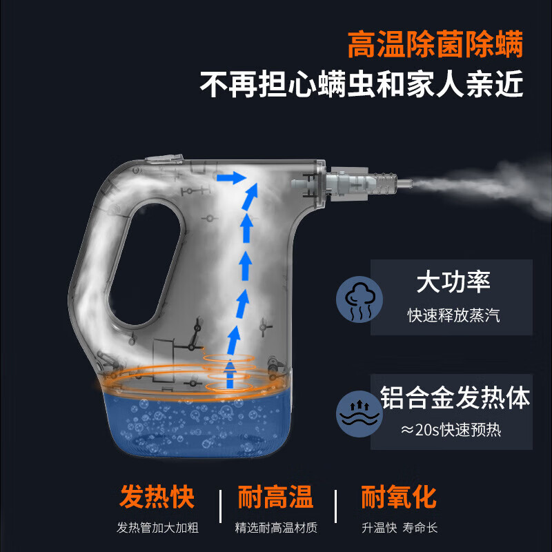 Beautiful You New Recommendation Steam High Pressure Cleaner High Temperature and High Pressure Kitchen Degreasing Household Kitchen Range Hood Multifunctional High Temperature High Temperature and High Pressure Cleaning and Washing Machine White Machine + 7 Accessory Heads