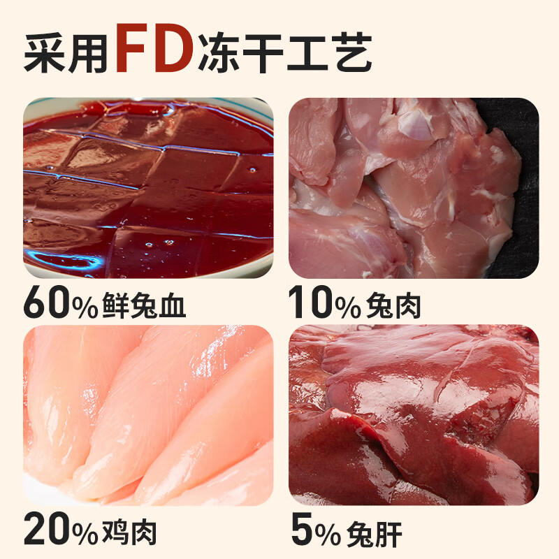 Crazy owner freeze-dried cat snacks rabbit blood freeze-dried cat supplement nutrition to help kittens gain weight and gills pet blood supplement snacks 120g