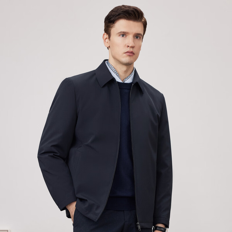 Shanshan (FIRS) Men's Jacket Down Jacket Autumn and Winter Removable Liner Business Casual Executive Lapel Men's Top