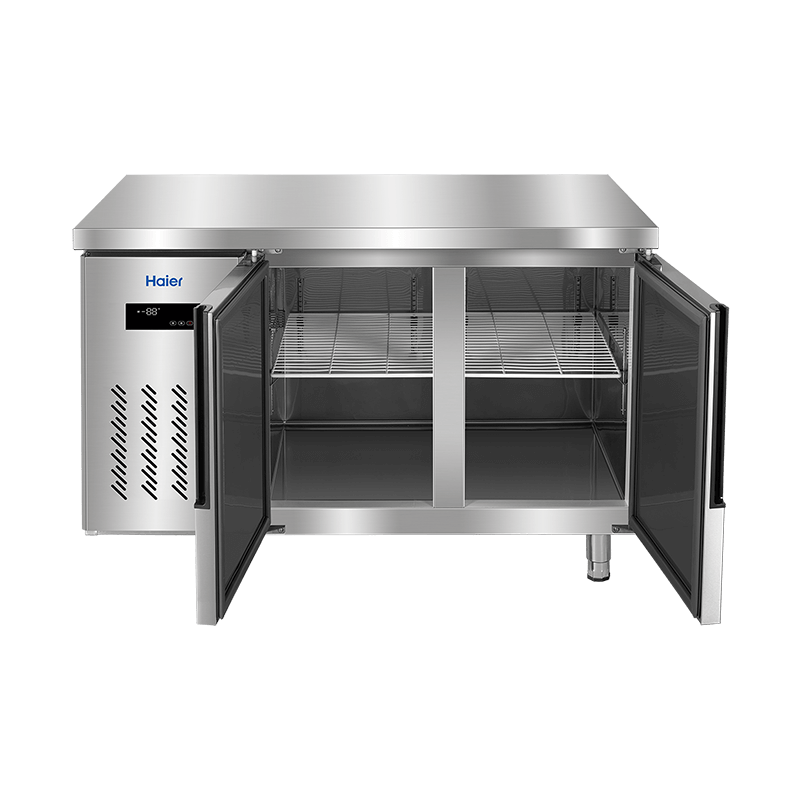 Haier commercial freezer stainless steel operating table fresh-keeping work platform kitchen refrigerator hotel restaurant canteen milk tea shop refrigeration frozen copper tube quick-frozen beef and mutton vegetables 1.2 meters 233 liters | Refrigeration/freezing conversion | Stainless steel
