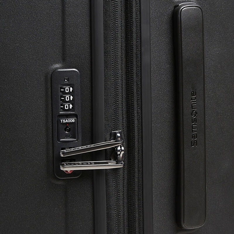Samsonite's new trolley case RESTACK series KO6 striped suitcase, lightweight and wear-resistant boarding case, large capacity suitcase KO6 black 20 inches (expandable)