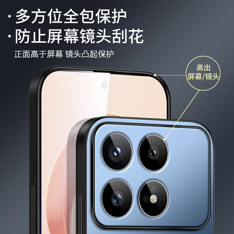 Shang Su is suitable for Redmi K90 mobile phone case K90 protective cover AG frosted lens all-inclusive soft shell anti-fall Redmi simple business wear-resistant creative women's and men's case graphite black