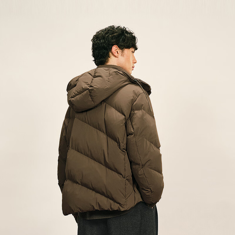 Sketch Men's Casual Short Hooded Jacket 9P0C1378000102 British Khaki M