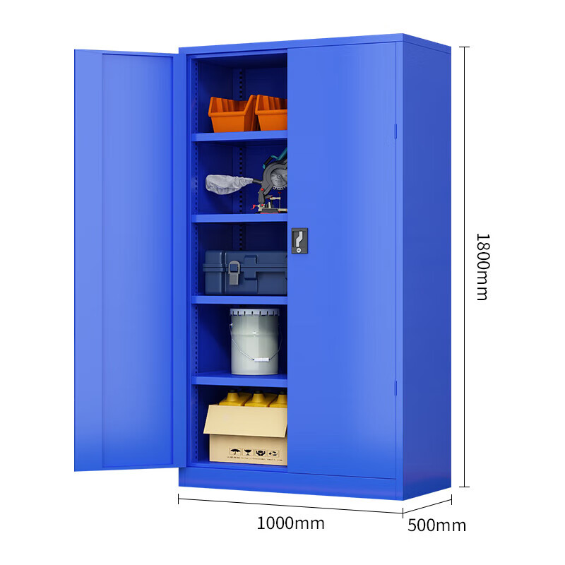 Baigang heavy tool cabinet workshop multi-layer hardware accessories storage cabinet repair iron cabinet factory finishing cabinet blue inner four panels BG-GJ-1156