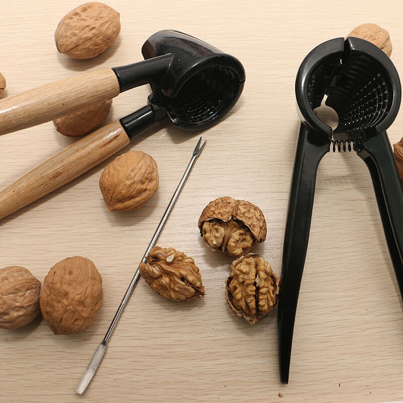 Fackelmann Fackelmann wooden handle aluminum alloy multi-functional funnel-shaped nut walnut clip walnut needle hairy crab pliers nut walnut clip
