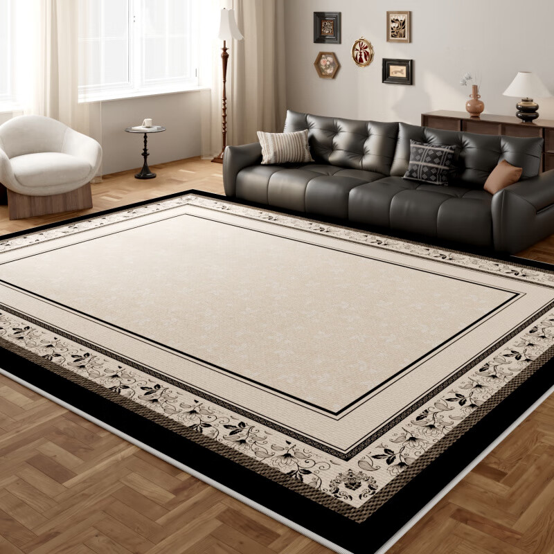 Yingfei French medieval style living room carpet coffee table floor mat no-wash and wipeable 2025 new light luxury high-end sofa carpet loop pile-late autumn-upgraded 300cm*400cm