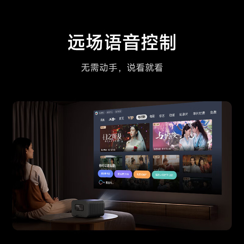 Xiaomi (MI) REDMI Projector 4 Pro Home Projector Smart Home Theater 600 Lumens CVIA Brightness Dual 8W Speakers + Passive Board MEMC Dynamic Compensation REDMI Projector 4 Pro