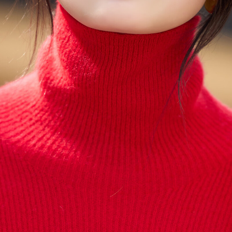 Shexi (Srcr) turtleneck cashmere sweater for women 100% cashmere inner sweater autumn and winter high-end light luxury age-reducing knitted base