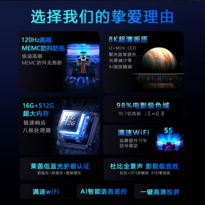 Ace Hong smart TV limited time subsidy ultra-thin smart screen 8K ultra-clear LCD smart network flat-panel TV first-class energy efficiency home large screen living room bedroom hotel 65 inches 202 new smart screen top voice version 16+512G+ film and television membership free door-to-door installation