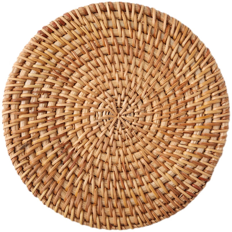 Muke handmade rattan insulation mat, home dining mat, plate and bowl mat, casserole mat, coaster, tea coaster, pot mat, anti-scalding table mat, rattan insulation mat 8cm single piece