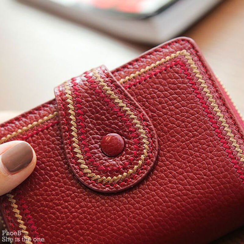 Jiayin 2025 new fashion small wallet short women's anti-theft brush multi-card slot card bag soft leather wallet women's short wallet CX-256 black