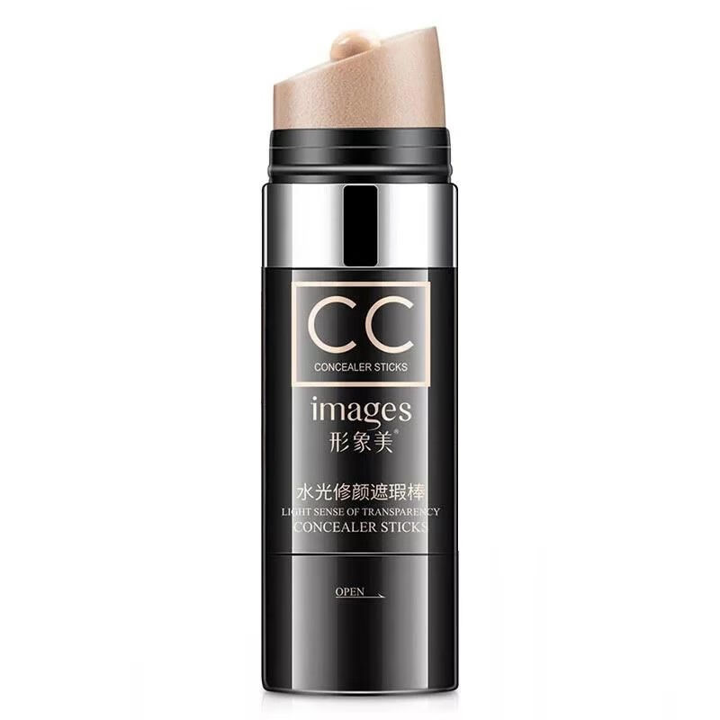 Jiuvia cc stick concealer, long-lasting, waterproof, non-removing, beautiful and moisturizing, spot concealing air cushion cc cream liquid foundation, natural color 1 tube, ivory white 1 tube