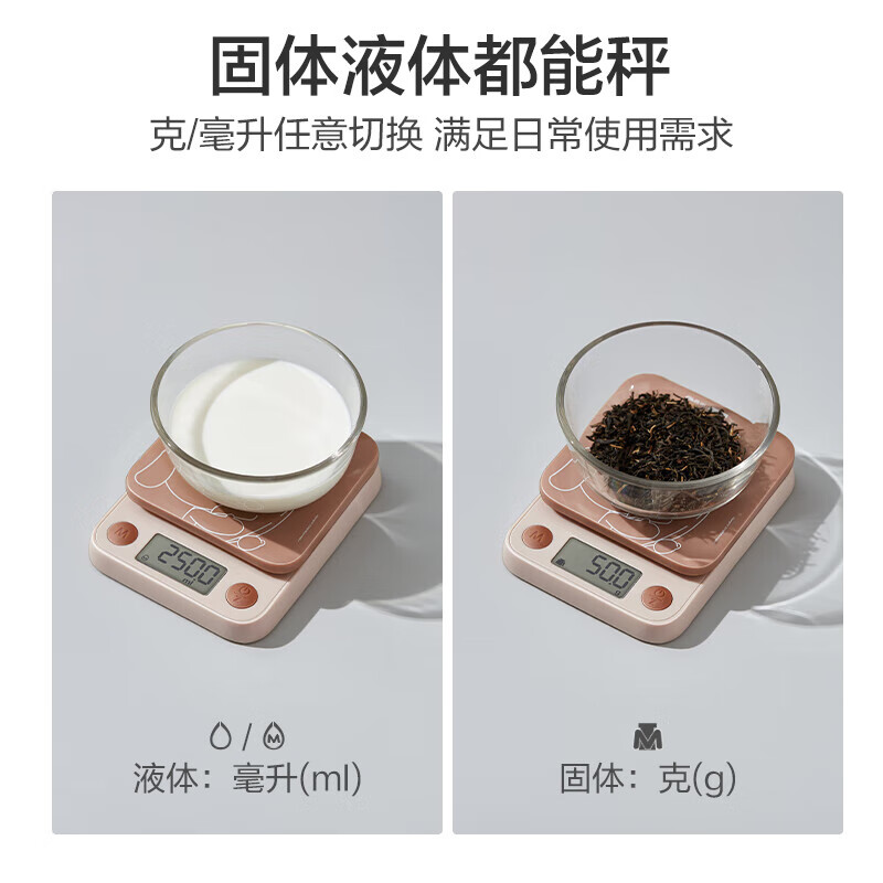 Xiangshan Electronic Scale Kitchen Scale JOY Joint Model Gram Weighing Food Baking Scale Weighing Vegetables and Tea 0.1g High Precision 5kg