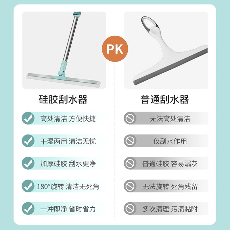 Kelibang Floor Scraper, Long Pole Sweeper and Floor Scraper, Multifunctional Retractable Magic Broom, Bathroom Floor Scraper and Squeegee KB2203