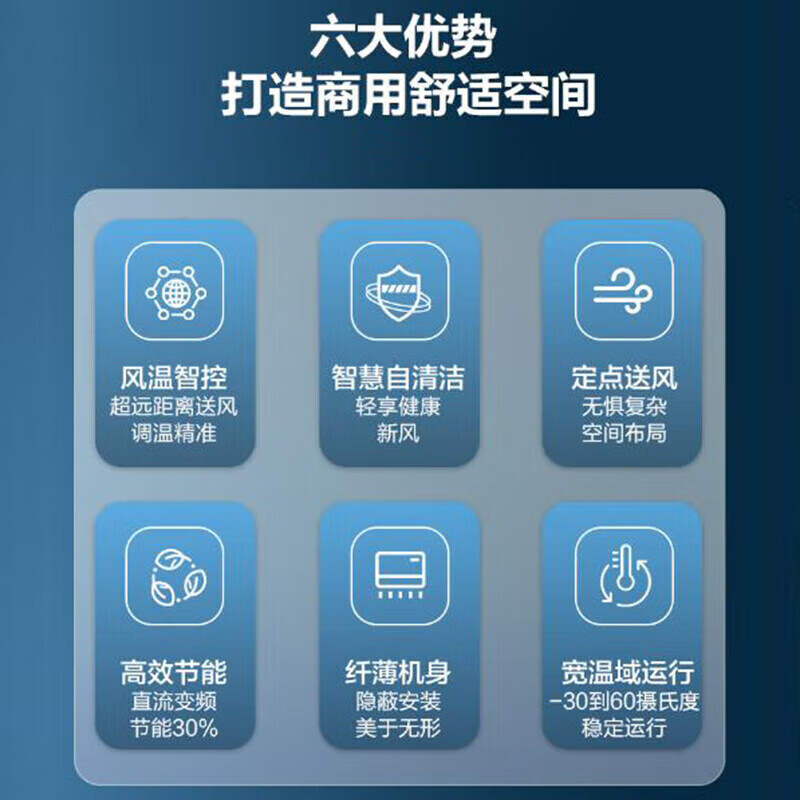 Haier central air conditioner commercial energy-saving hot model household duct machine one-to-one central air conditioner 5 hp office restaurant factory shop commercial energy-saving inverter central air conditioner 6 hp second-level energy efficiency smart self-cleaning without electric auxiliary heat