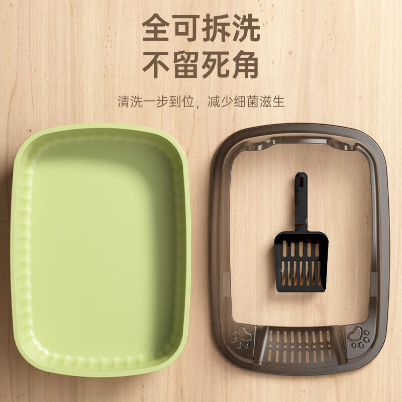 Luyou cat litter box extra large anti-splash extra large anti-odor waterproof semi-enclosed small storage rack fully open extra large gray cat litter box