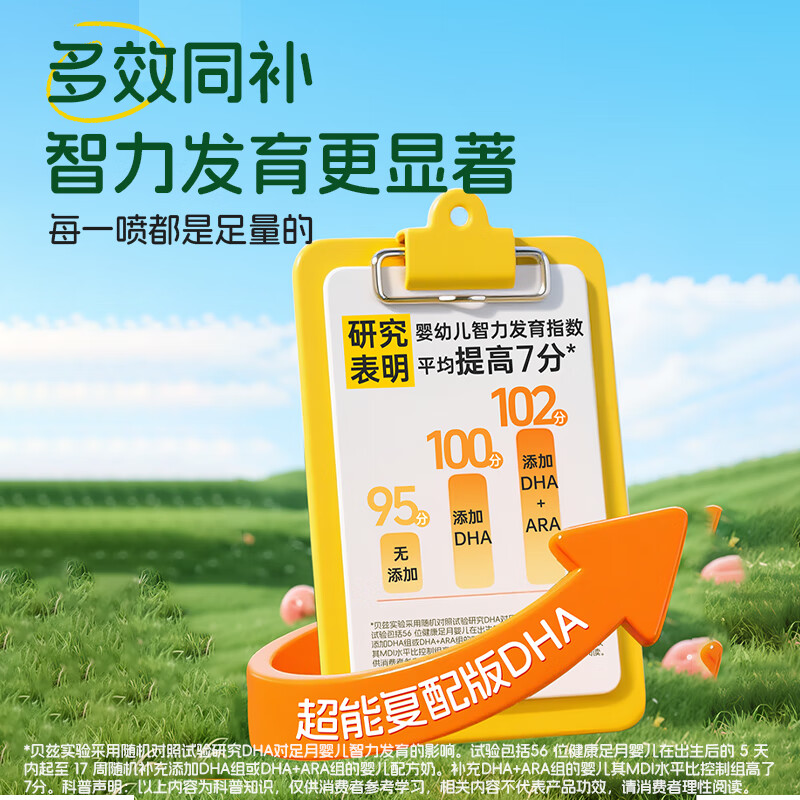 Ddrops infant and young children nutrition brain golden algae oil DHA+ARA spray with added vitamins 10.6ml/bottle