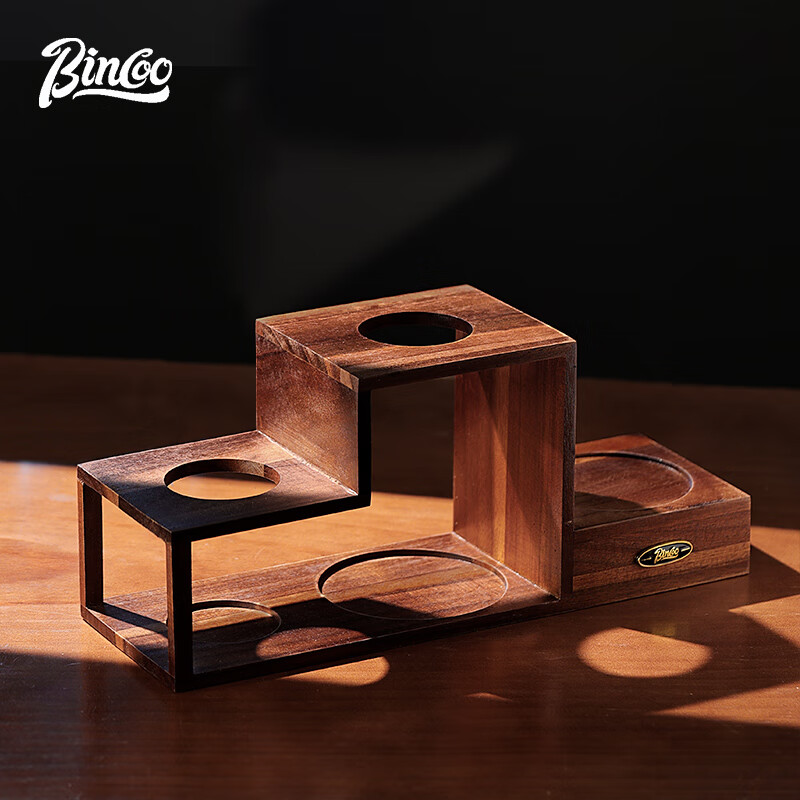 Bincoo hand-brewed coffee set hand-grinded coffee machine hand-brewed pot glass filter cup storage household wooden stand