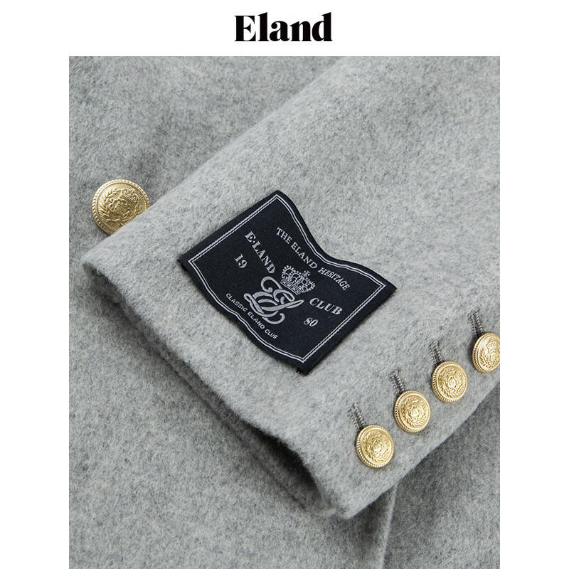 ELAND woolen coat for women American college style lapel collar wool coat EEJWE11R04 light gray 165