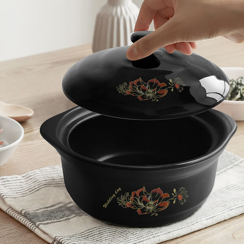Tirona ceramic casserole casserole stew pot household gas large-capacity casserole ceramic pot special soup soup open flame high temperature resistance unglazed 4-6 people 4000ml