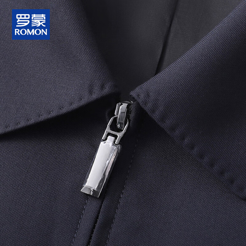 ROMON Light Luxury Wool Mulberry Silk Executive Jacket Men's Autumn and Winter Wool Coat Young and Middle-aged Casual Jacket Men's Navy L