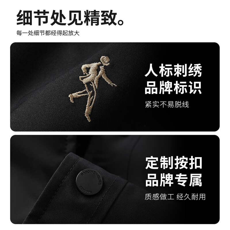 Dances with Wolves, three-dimensional and crisp, fashionable baseball uniform, versatile jacket, men's casual jacket 001 black L(175)