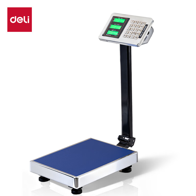 Deli rechargeable platform scale electronic scale commercial high-precision floor-standing vegetable selling electronic scale cargo scale pricing large industrial counting express scale TE921