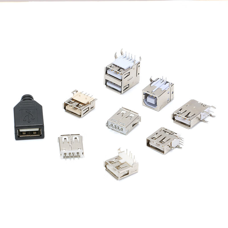 YourCeeType-Type A/Type B USB connector socket female socket male patch pin sinking plate soldering wire connector charging port USB-A female 10.0_four-pin patch_borderless no specifications
