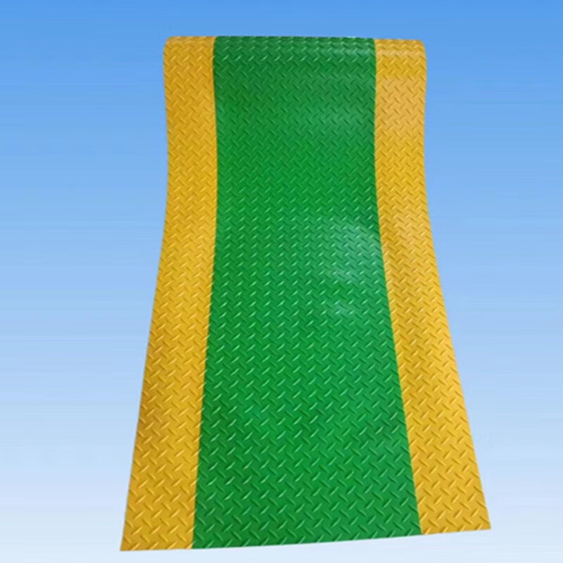 Pioneer Yellow Warning Edge Wear-Resistant Anti-Slip Insulated Floor Mat Factory Workshop Warehouse Security Inspection Fire Passage Green + Yellow Edge 1.2m*1m*3mm