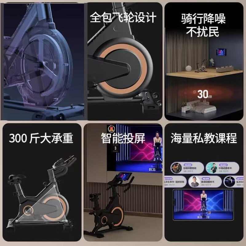 Xunmei weight loss exercise equipment dynamic bicycle gym special large flywheel sports shaping fat burning slimming exercise smart standard white-anti-slip model