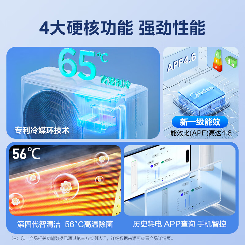 Midea air conditioner set, Cool Power Saving Series, buy one set, new level of energy efficiency, variable frequency heating and cooling, smart power saving, national subsidy for home appliances, hang-up + vertical cabinet combination, three rooms and one living room (Cool Power Saving 2025 model + Cool Power Saving Cabinet)