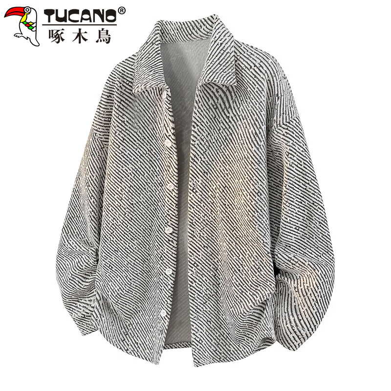 Woodpecker (TUCANO) coat men's autumn and winter jacket loose casual lapel texture small fragrance cardigan men's dark gray XL