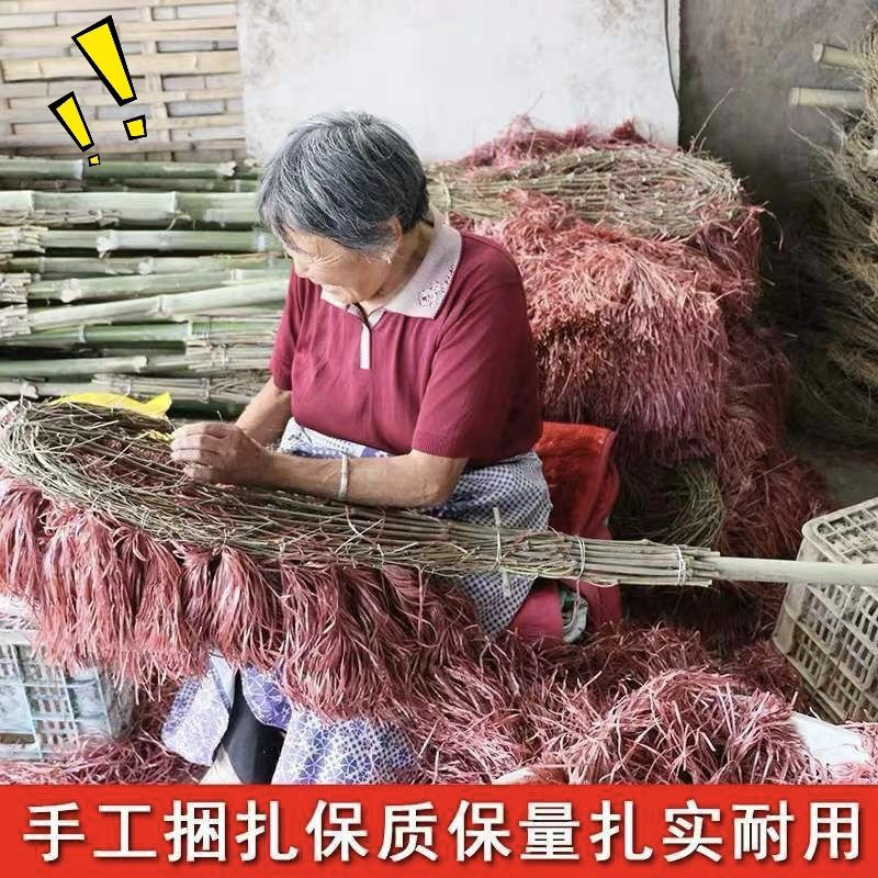 Bun Peng broom for sanitation, outdoor dust sweeping, extended length and width, courtyard cleaning, plastic wire, thickened broom, iron handle, plastic head, 10 brooms