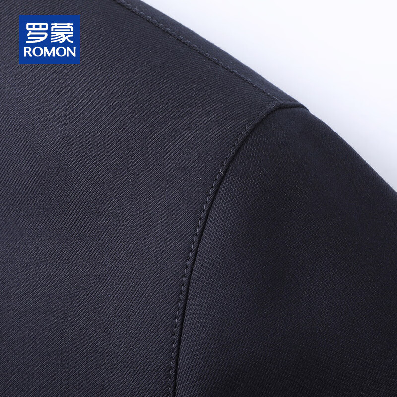 ROMON Light Luxury Wool Mulberry Silk Executive Jacket Men's Autumn and Winter Wool Coat Young and Middle-aged Casual Jacket Men's Navy L