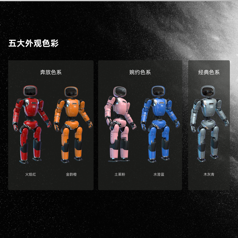 Star Walker digital dual-form intelligent interactive humanoid robot taking care of the elderly and children, family companionship, dancing and entertainment, emotional electronic pet, home robot, ai conversation robot, flame red