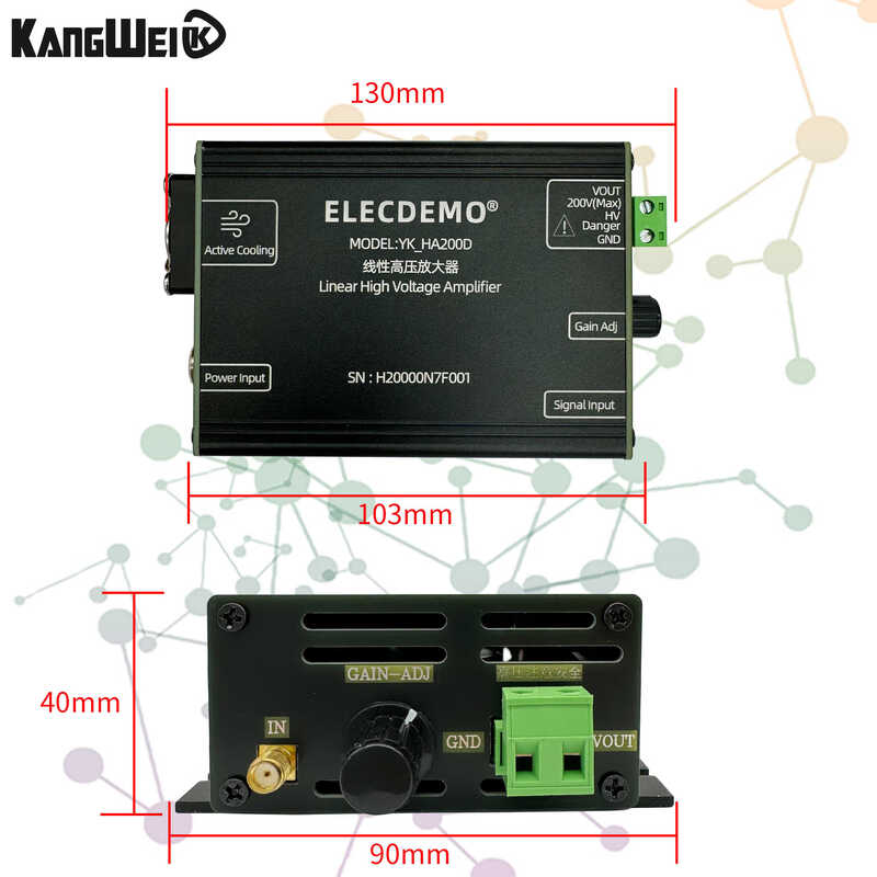 200V high voltage amplifier piezoelectric ceramic PZT driven ultrasonic arbitrary wave amplification electromagnetic field transduction high bandwidth