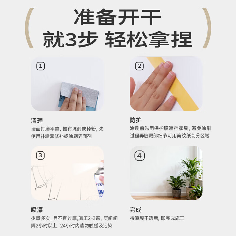 Carbaoli wall repair self-spray paint wall repair paste latex paint wall repair paste white wall decontamination repair artifact white paint 600ml