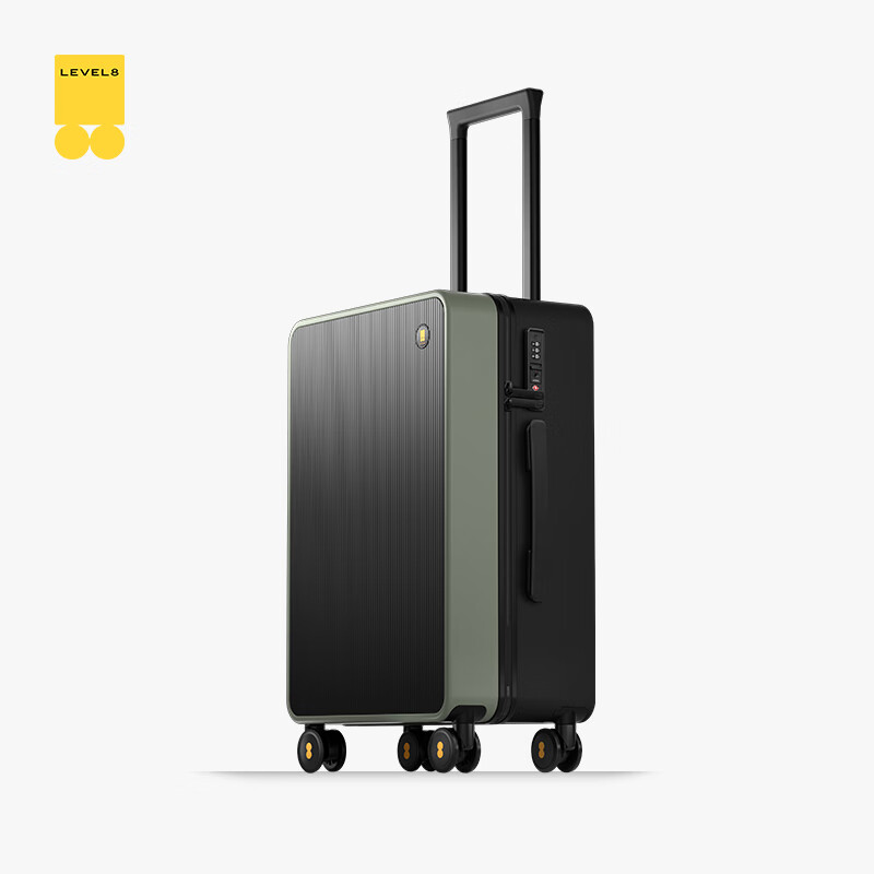 Horizon 8 (LEVEL8) luggage trolley password box boarding case 20 inches male and female students fashionable multi-faceted series suitcase green