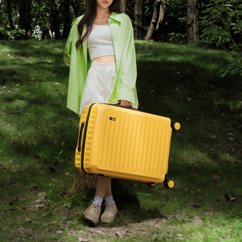 Echolac Light Oxygen Suitcase Lightweight Trolley Case Expandable Universal Wheel Suitcase PC316 Lemon Yellow 20 inches