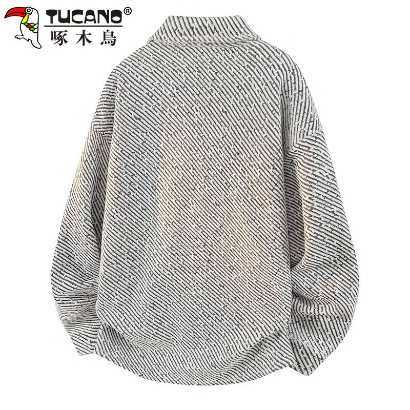 Woodpecker (TUCANO) coat men's autumn and winter jacket loose casual lapel texture small fragrance cardigan men's dark gray XL