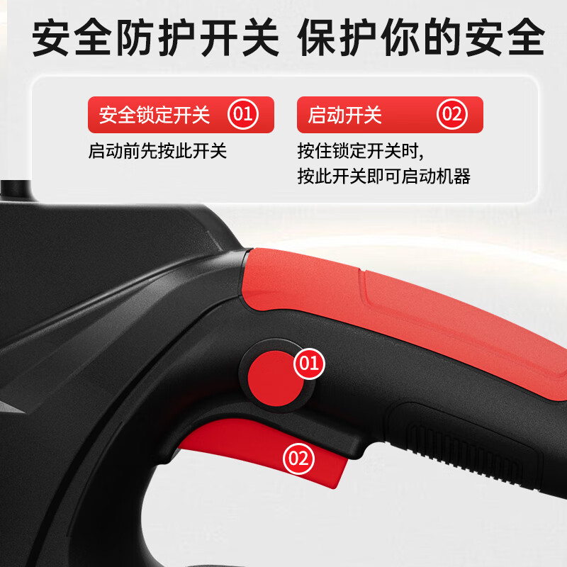 Milled rechargeable electric chainsaw household electric chain saw hand-held high-power lithium battery large-capacity sawing artifact felling saw sawing trees