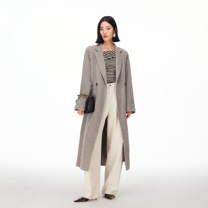 VEROMODA woolen coat for women 2025 winter new style raglan sleeves belt atmospheric simple coat versatile 325427002