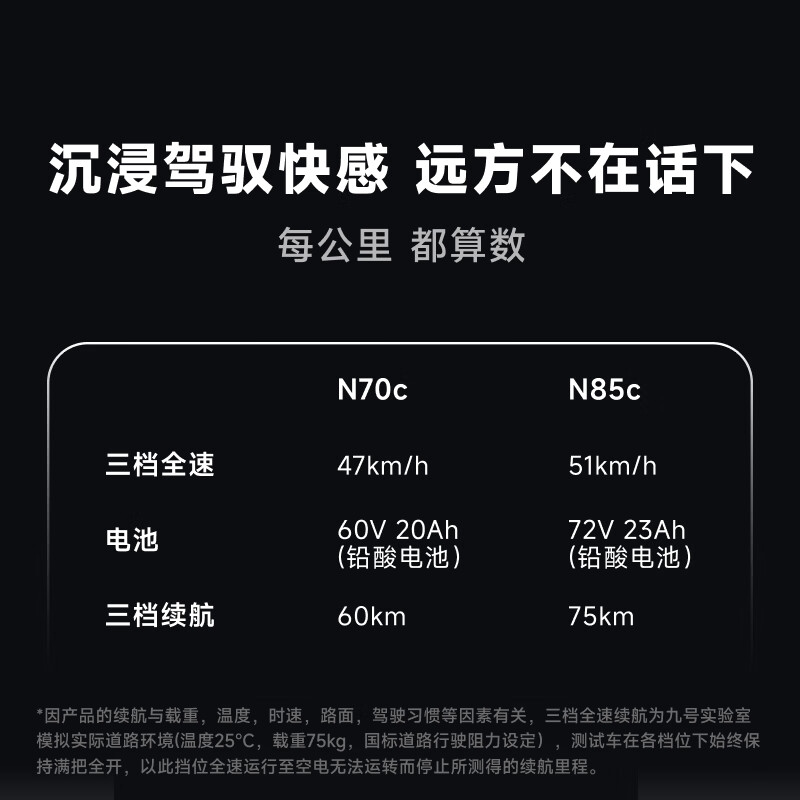 Ninebot's new product Electric car N70c 2025 Electric light motorcycle No. 9 intelligent power-assisted battery car Upgraded personalized sound effect instrument Pick up in store Pick the color in the store