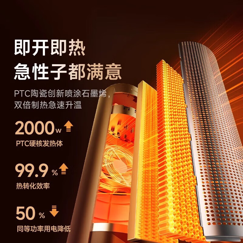 Panasonic flame heater household graphene heater electric heater small sunroom electric heater energy-saving whole house office artifact large area rapid heating-DS-P2067CH