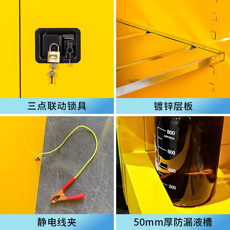 Baigang all-steel explosion-proof cabinet chemical safety cabinet flammable and explosive hazardous chemicals storage cabinet 45 gallon red