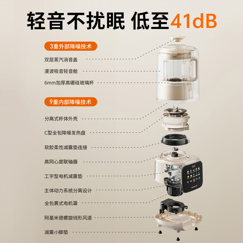 Joyoung wall-breaking machine removable and washable household soybean milk machine fully automatic no-cook 2025 new 1.6L large capacity 3-6 people multifunctional no-wash juicing cooking mixing food supplement machine P666