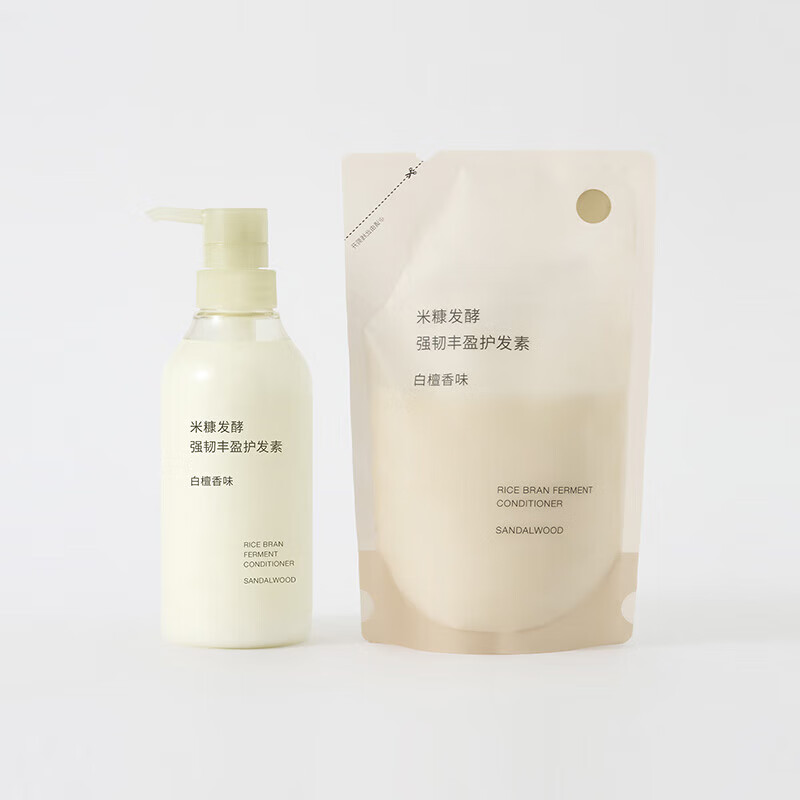 MUJI rice bran fermented strong and volumizing conditioner, white sandalwood scent 400ml